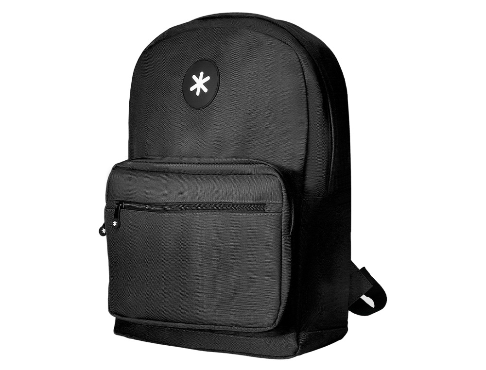 Cartera antartik mochila con asa y bolsillo frontal concremallera color negro 320x140x430 mm