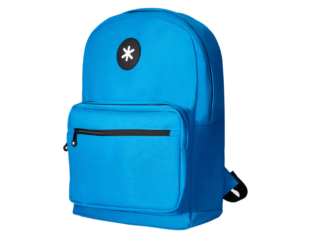 Cartera antartik mochila con asa y bolsillo frontal concremallera color azul 320x140x430 mm
