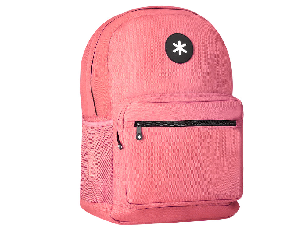 MOCHILA ANTARTIK CON ASA Y BOLSILLO FRONTAL CON CREMALLERA COLOR CORAL 320X140X430 MM