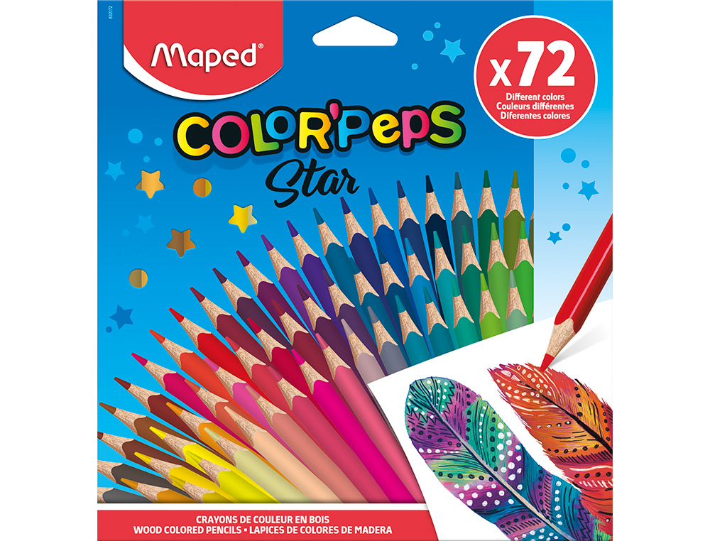 Lapices de colores maped color peps star caja de 72 colores surtidos