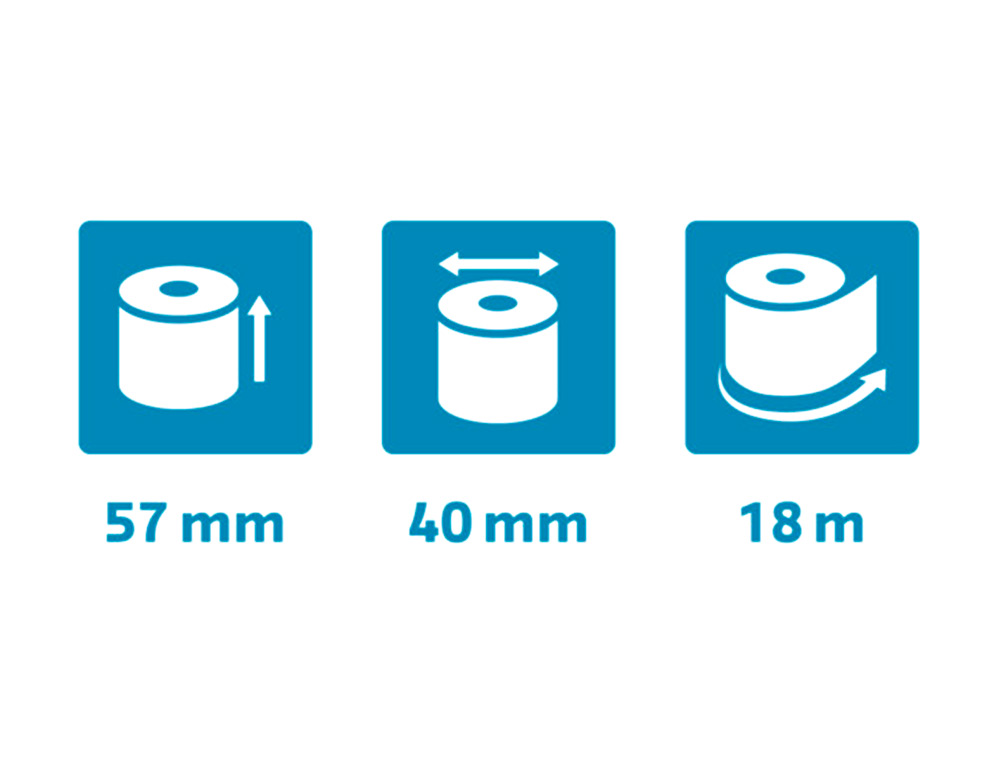 ROLLO SUMADORA EXACOMPTA SAFE CONTACT TERMICO 57 MM X 40 MM 52 G/M2