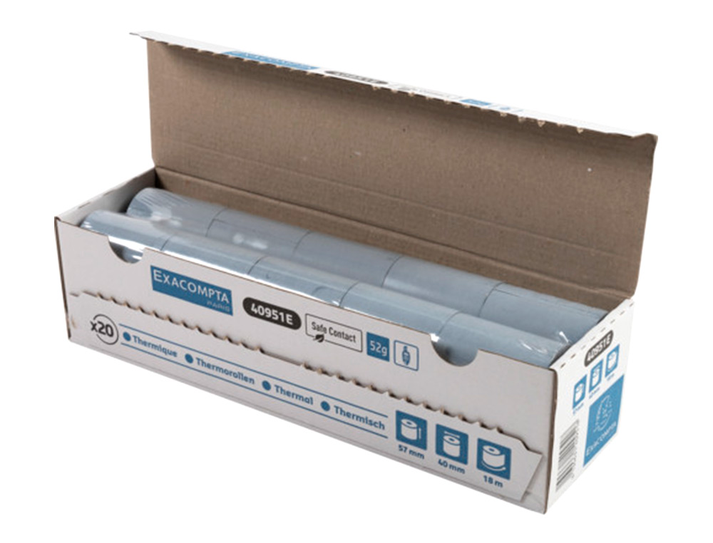ROLLO SUMADORA EXACOMPTA SAFE CONTACT TERMICO 57 MM X 40 MM 52 G/M2