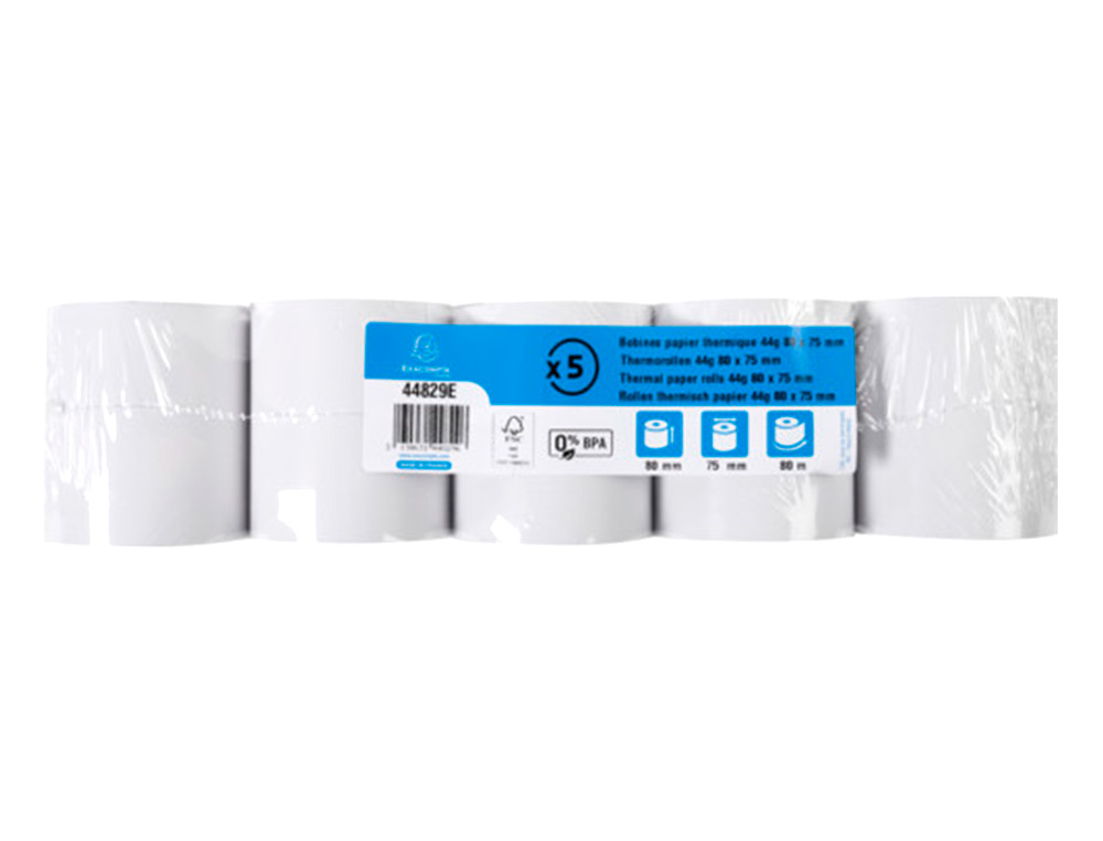 ROLO CALCULADORA EXACOMPTA TERMICO 80 MM X 80 MM 44 G/M2