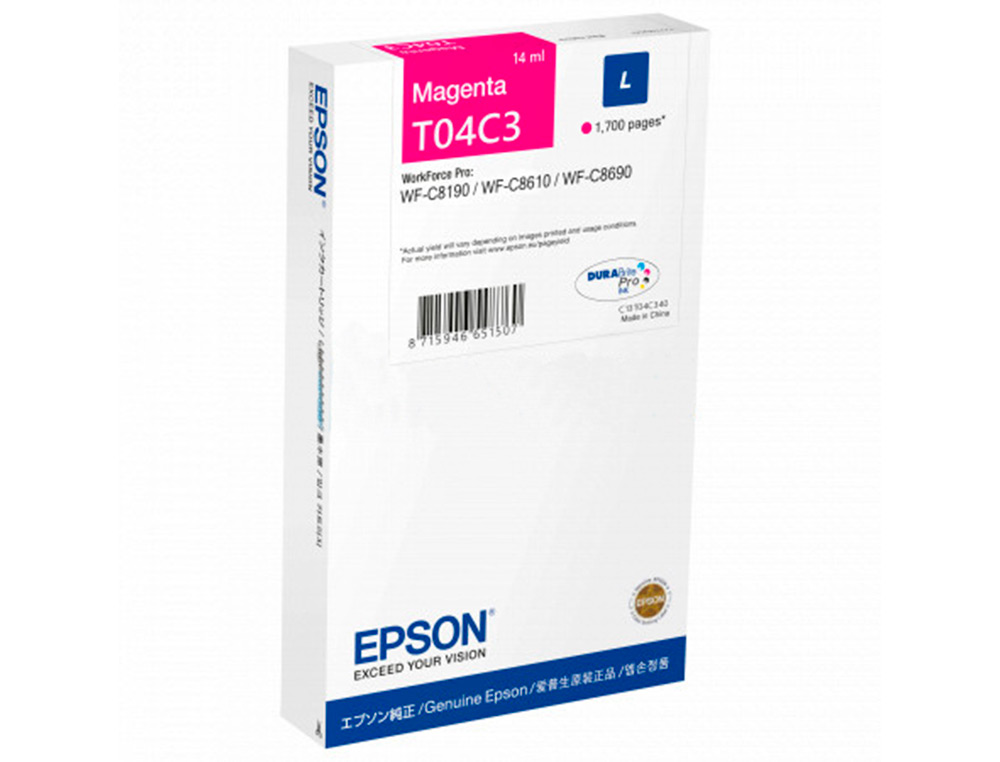 Ink-jet epson t04c3 magenta 1700 paginas