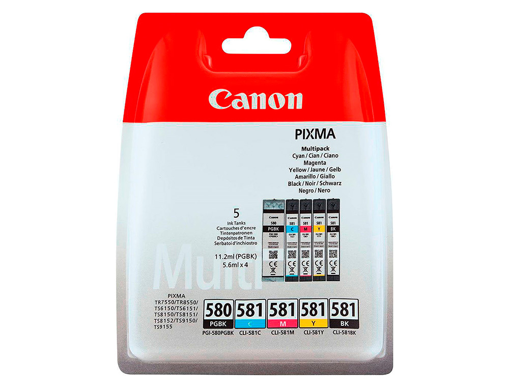 Ink-jet canon pixma cli 571 multipack de 4 colores negro / amarillo / cian / magenta