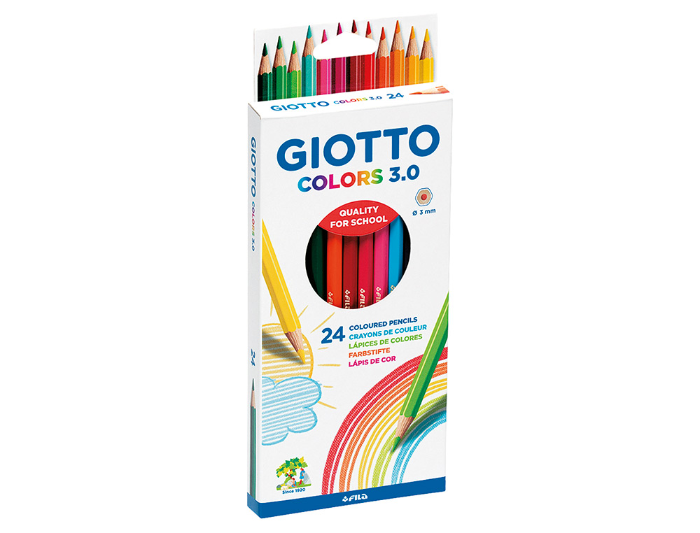 Estuche 24 rotuladores Giotto Turbo Color, colores intensos punta de 2,8mm,  tinta lavable