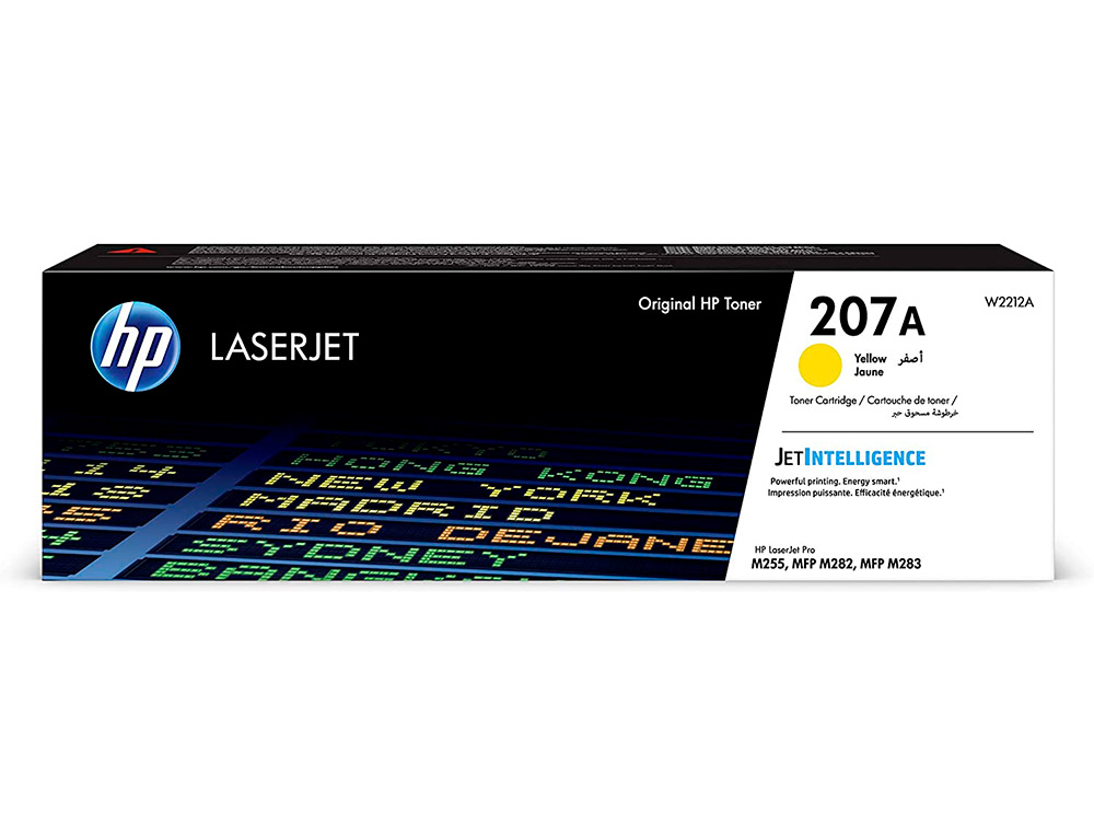 Toner hp 207a hp laserjet pro m255dw / m255nw / m282nw / m283fdn amarillo 1250 paginas