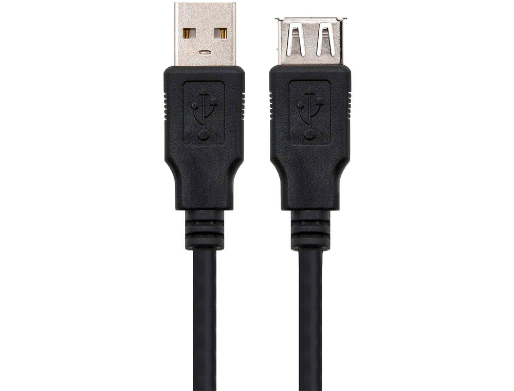 Cable usb nanocable 2.0 tipo a/m-a/h color negro longitud 1,8 m