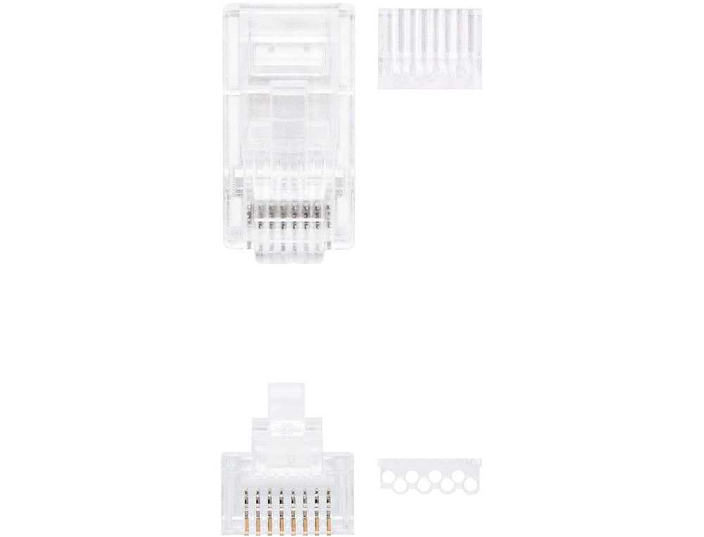 Conector nanocable rj45 8 hilos categoria 6