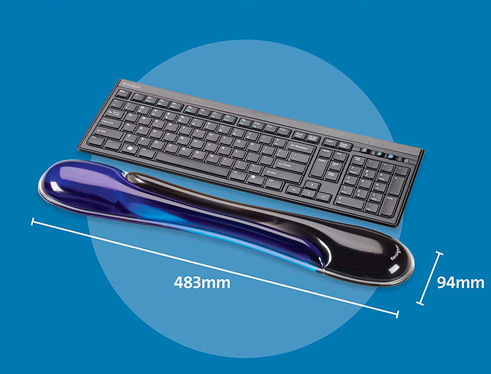 Reposamuñecas kensington duo gel teclado color negro/azul 240x182x25 mm