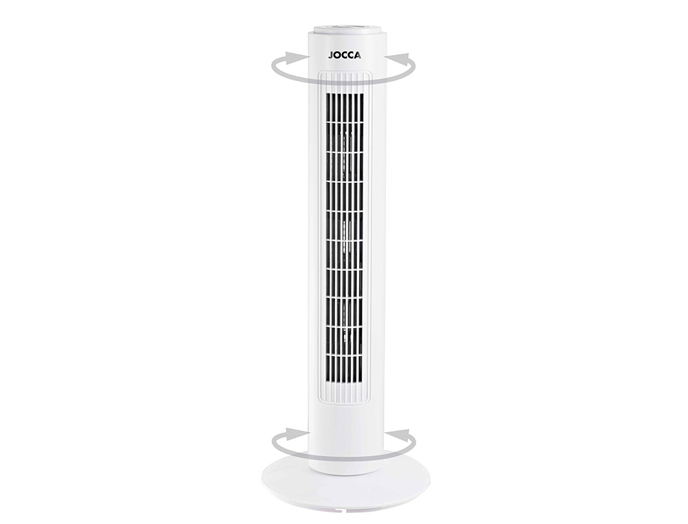 Ventilador de torre jocca 3 velocidades 45w sistema oscilacion altura 730 mm 730x170x170 mm