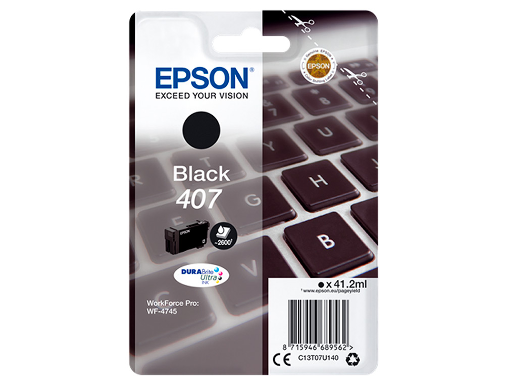 Ink-jet epson 407l clavier wf-4745 series negro 2900 paginas