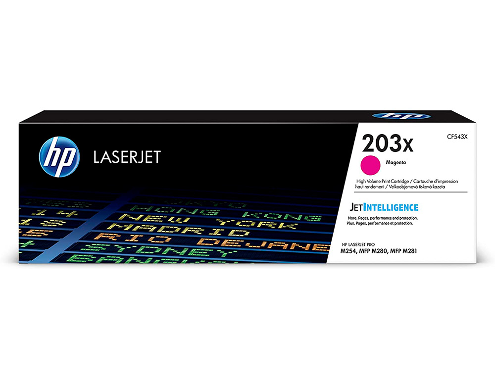 Toner hp laserjet 203x m254dw / 280nw / 281fdw magenta 2500 paginas