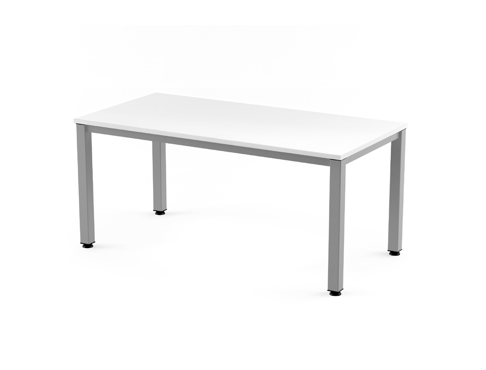 Mesa de oficina rocada executive 2001ad04 aluminio/blanco 140x80 cm