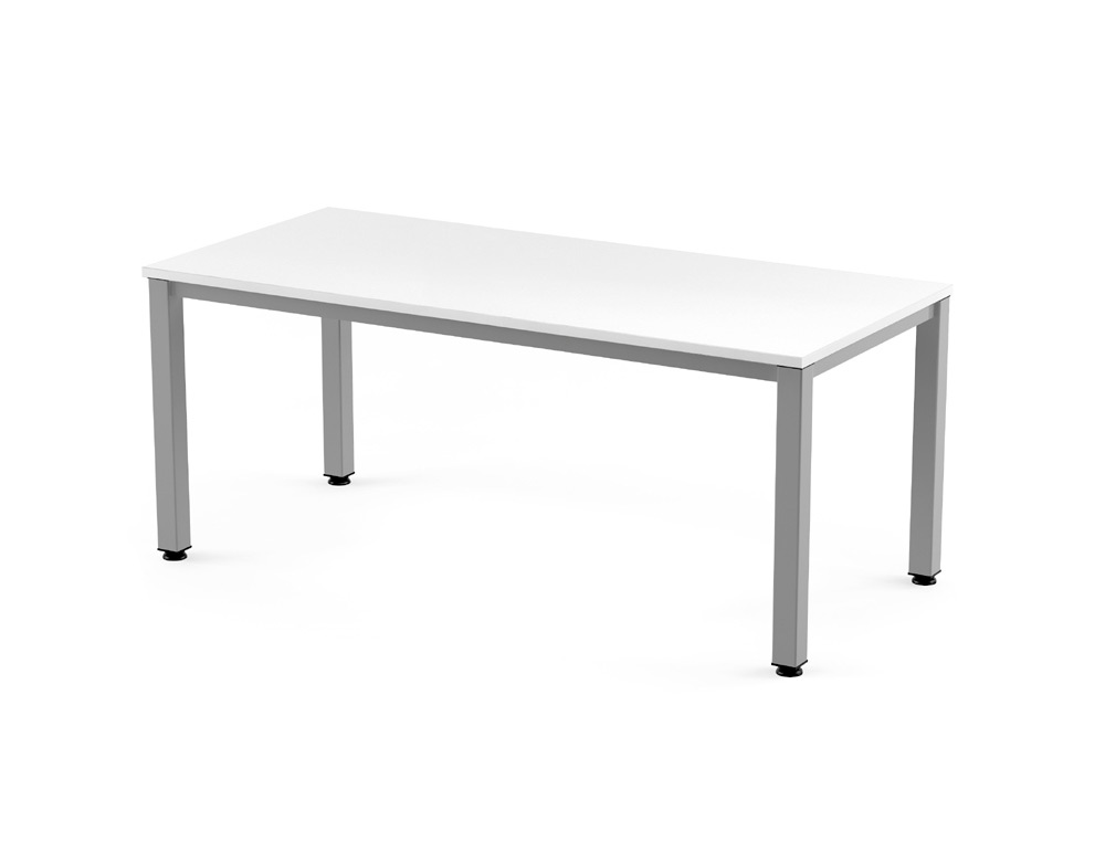 Mesa de oficina rocada executive 2002ad04 aluminio/blanco 160x80 cm