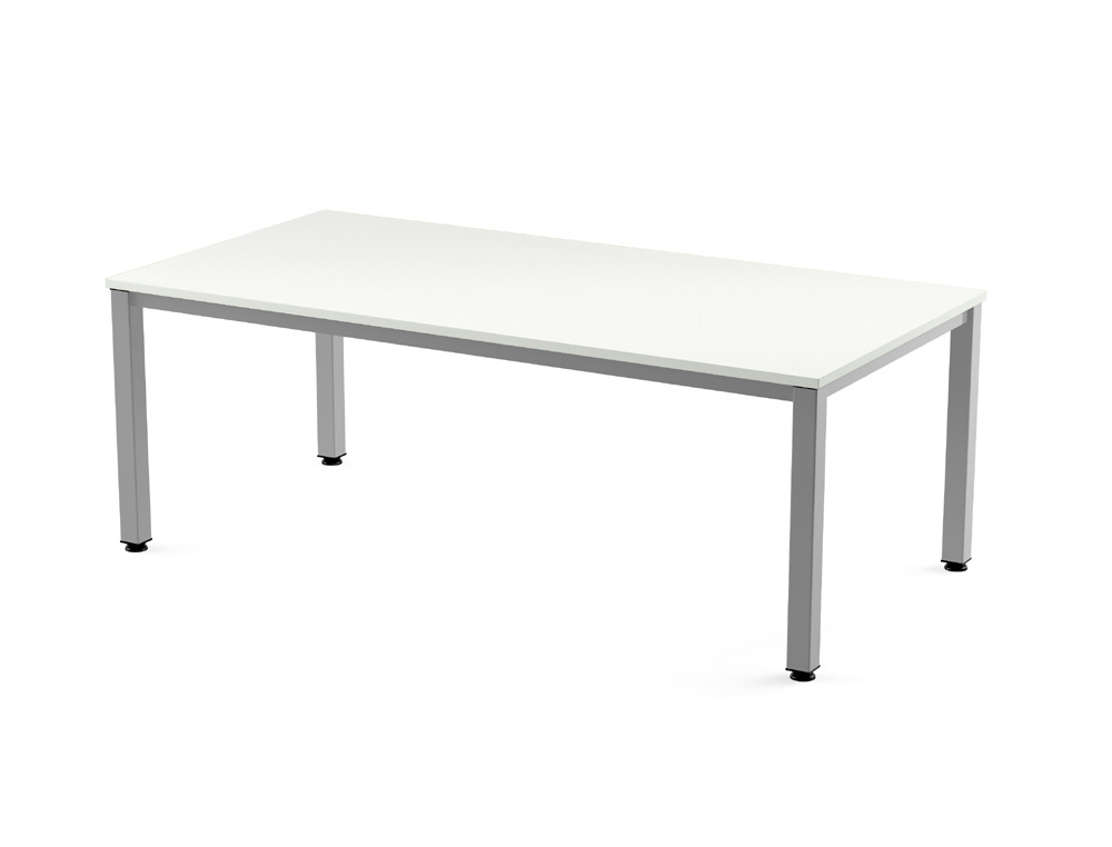 Mesa de oficina rocada executive 2005ad04 aluminio/blanco 200x100 cm