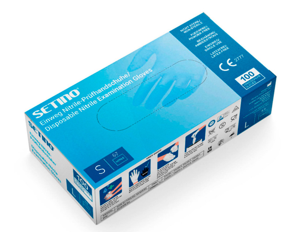 Guantes de vinilo setino talla s sin polvo caja de 100 unidades