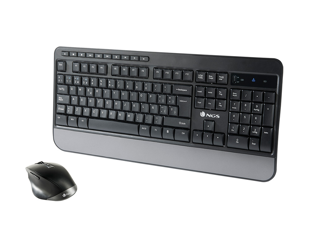 Set teclado y raton ngs spell multimode inalambrico receptor usb 2,4 ghz color negro