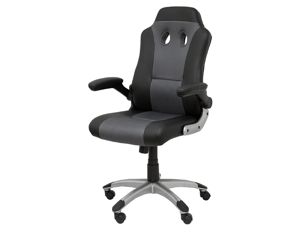Silla pyc gaming talave regulable en altura y brazos retractiles similpiel negro/gris 1200x700x580 m