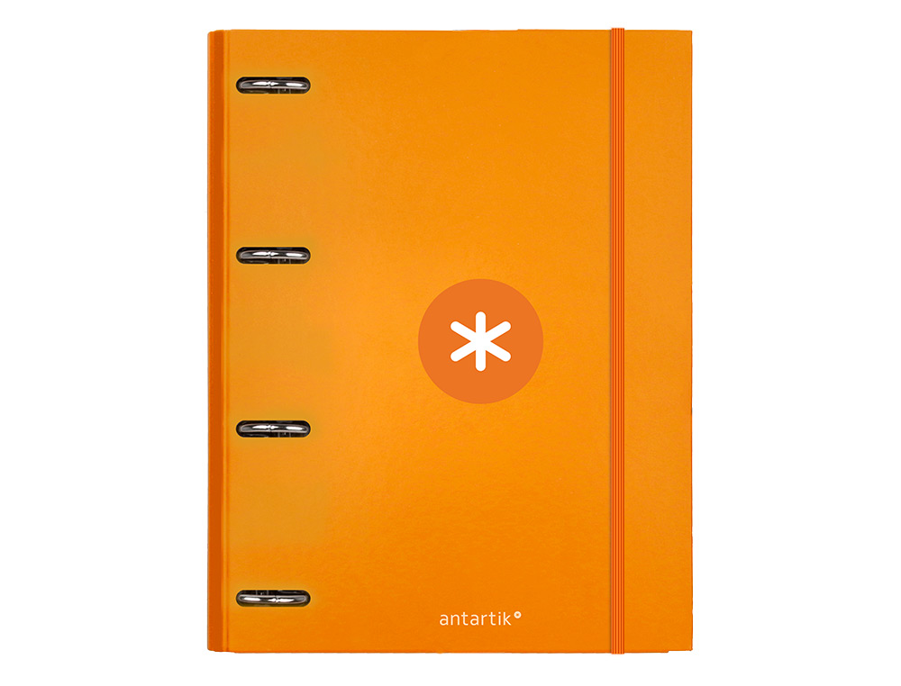 Carpeta con recambio liderpapel antartik a4 cuadro 5mm forrada 4 anillas redondas 25mm color mostaza