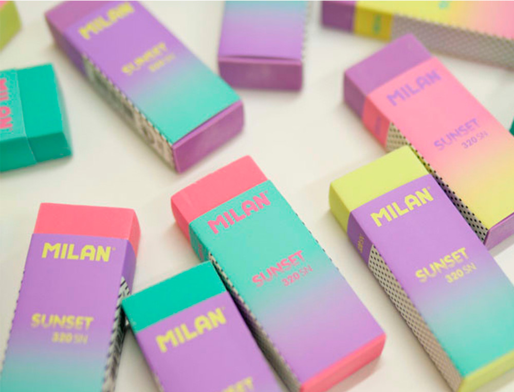 GOMA DE BORRAR MILAN NATA 320 SUNSET COLORES SURTIDOS