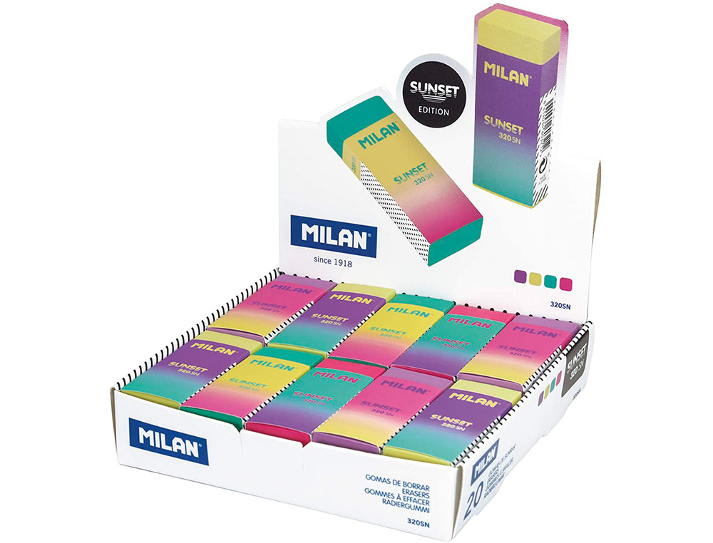 GOMA DE BORRAR MILAN NATA 320 SUNSET COLORES SURTIDOS