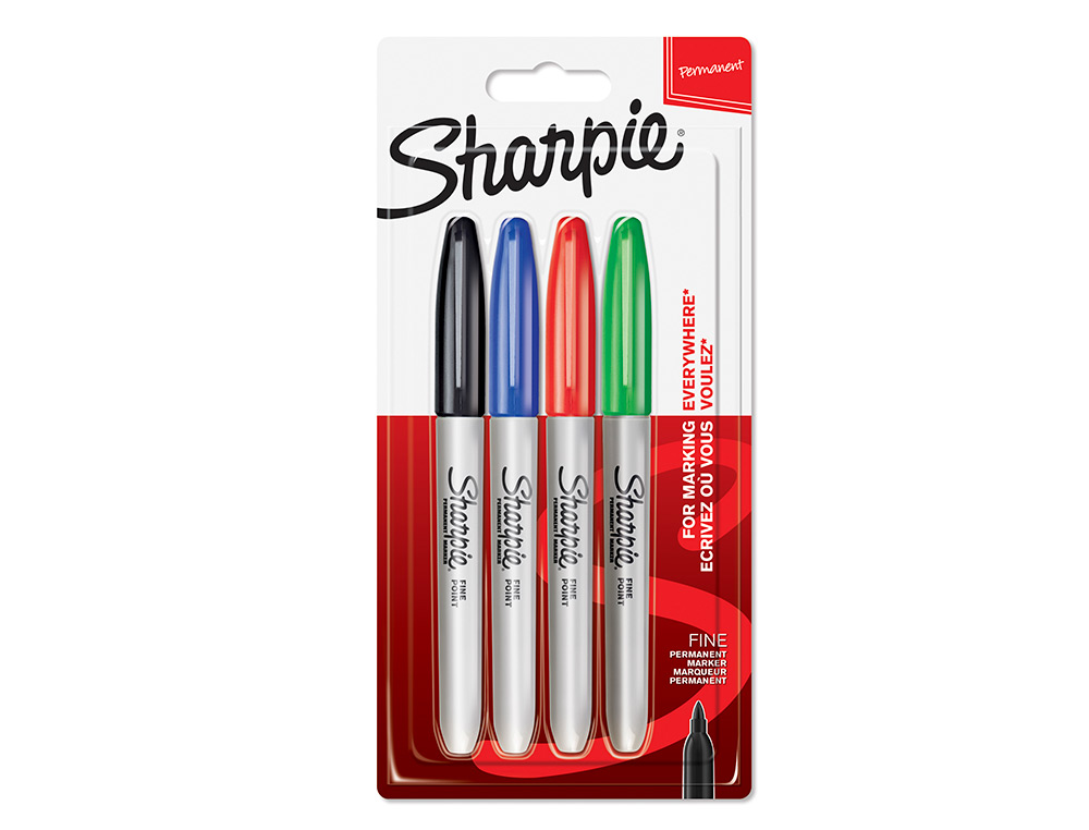 Rotulador sharpie permanente punta fina azul