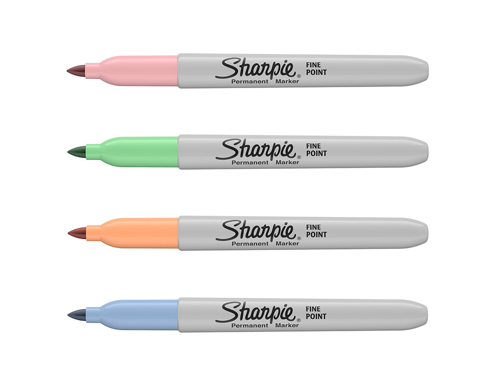 MARCADOR SHARPIE PERMANENTE FINO PONTA 1 MM BLISTER 4 UNIDADES CORES PASTEL SORTIDAS