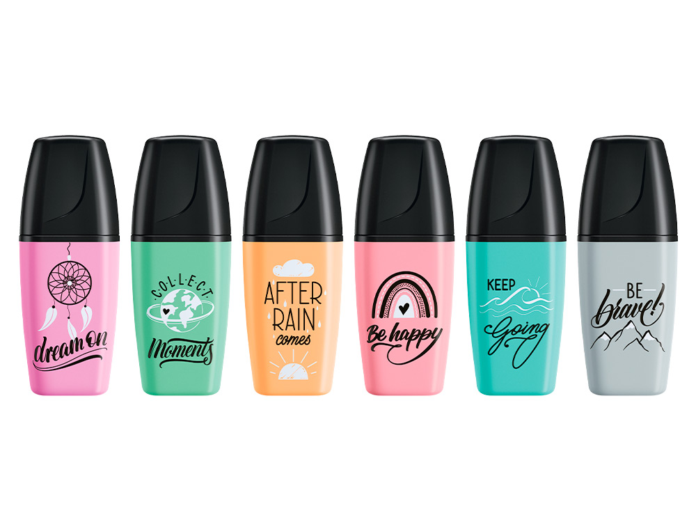 MARCADOR FLUORESCENTE STABILO BOSS MINI PASTEL LOVE ESTOJO DE 6 UNIDADES CORES SORTIDAS