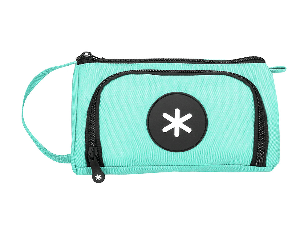 Bolso escolar portatodo antartik con bolsillo delantero desplegable color menta 110x85x200 mm