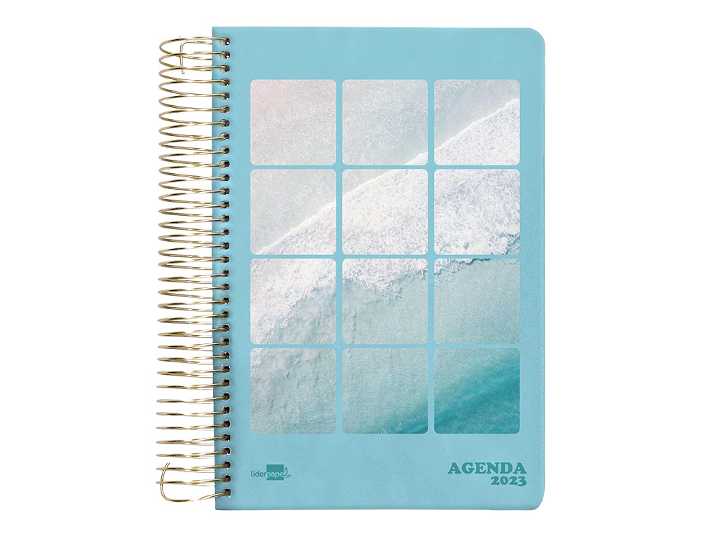 Agenda espiral liderpapel perissa a5 2023 semana vista papel 80 gr color mar