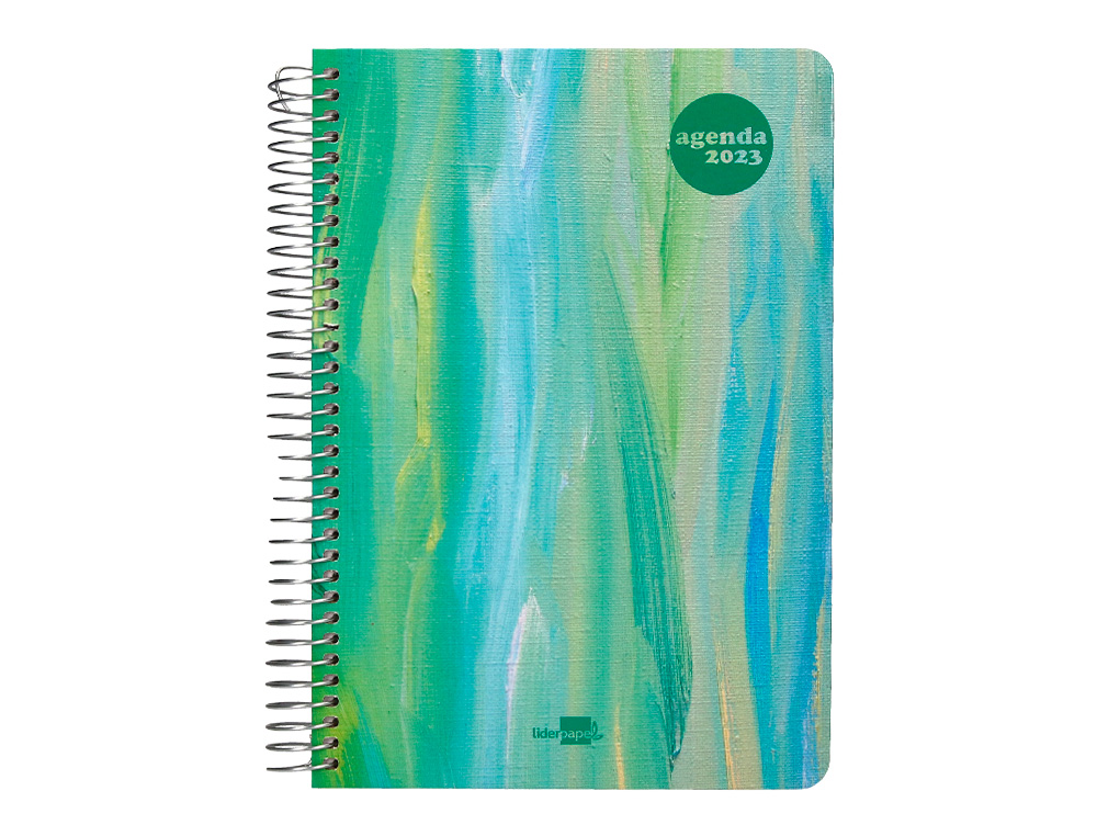 Agenda espiral liderpapel syros 15x21 cm 2023 dia pagina simple espiral color oleo 60 gr catalan