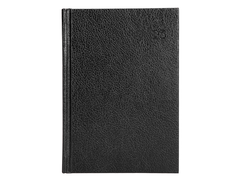 Agenda encuadernada liderpapel corfu a4 2023 dia pagina color negro papel 60 gr