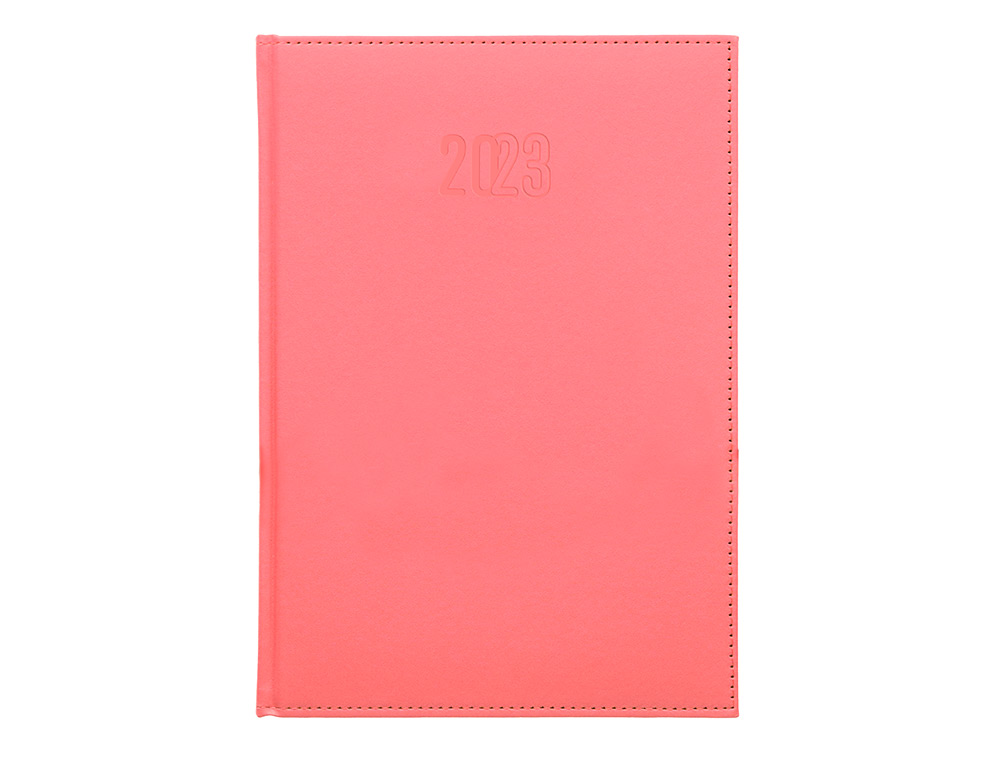 Agenda encuadernada liderpapel creta 17x24 cm 2023 dia pagina color rosa papel 70 gr