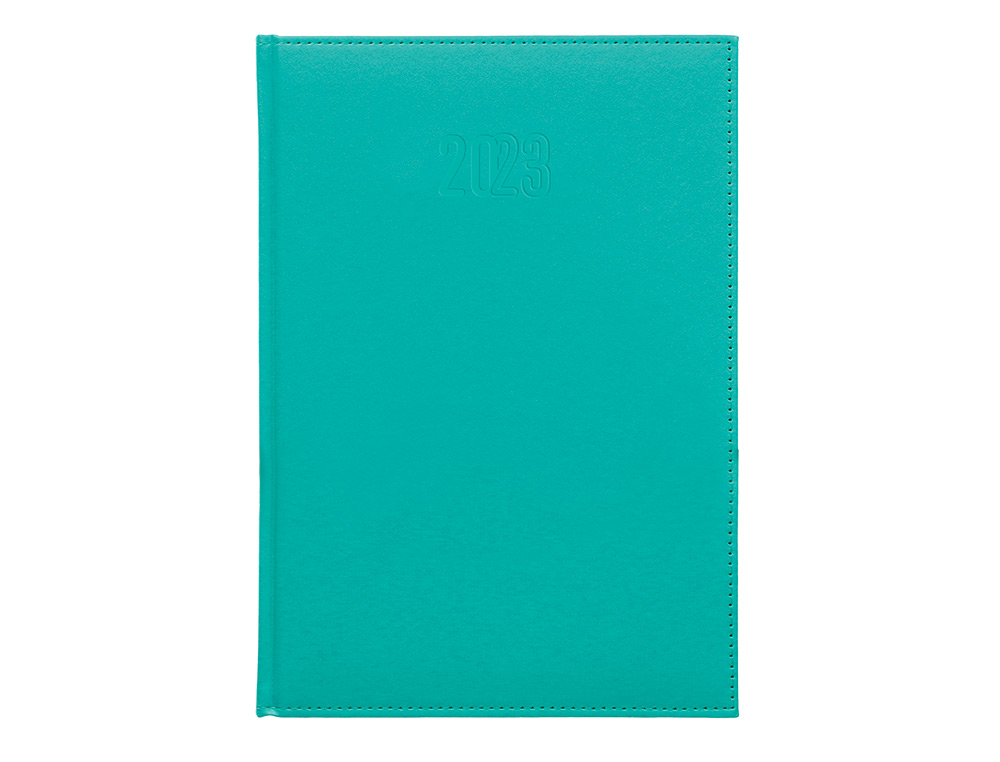 Agenda encuadernada liderpapel creta 17x24 cm 2023 dia pagina color turquesa papel 70 gr