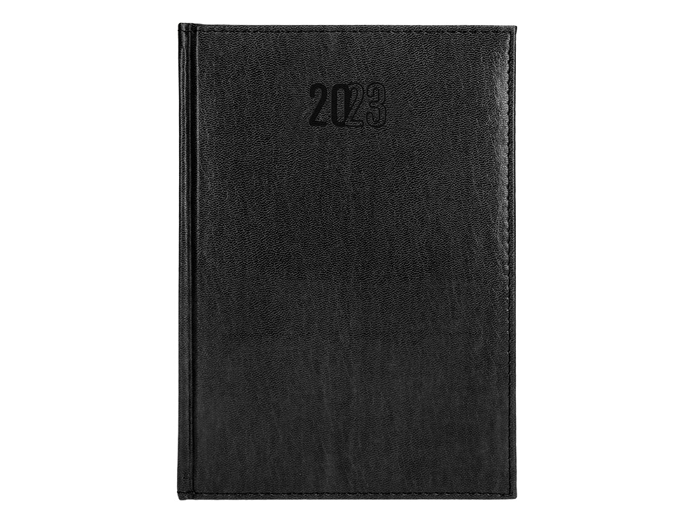 Agenda encuadernada liderpapel creta 15x21 cm 2023 semana vista color negro papel 70 gr
