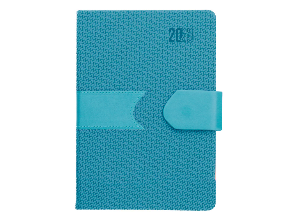 Agenda encuadernada liderpapel lidhor 15x21 cm 2023 dia pagina turquesa papel 70 gr