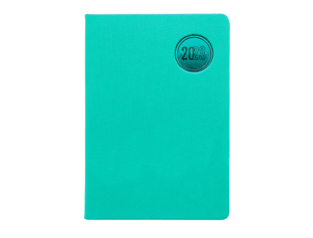 Agenda encuadernada liderpapel kilkis 8x15 cm 2023 semana vista color turquesa papel 70 gr