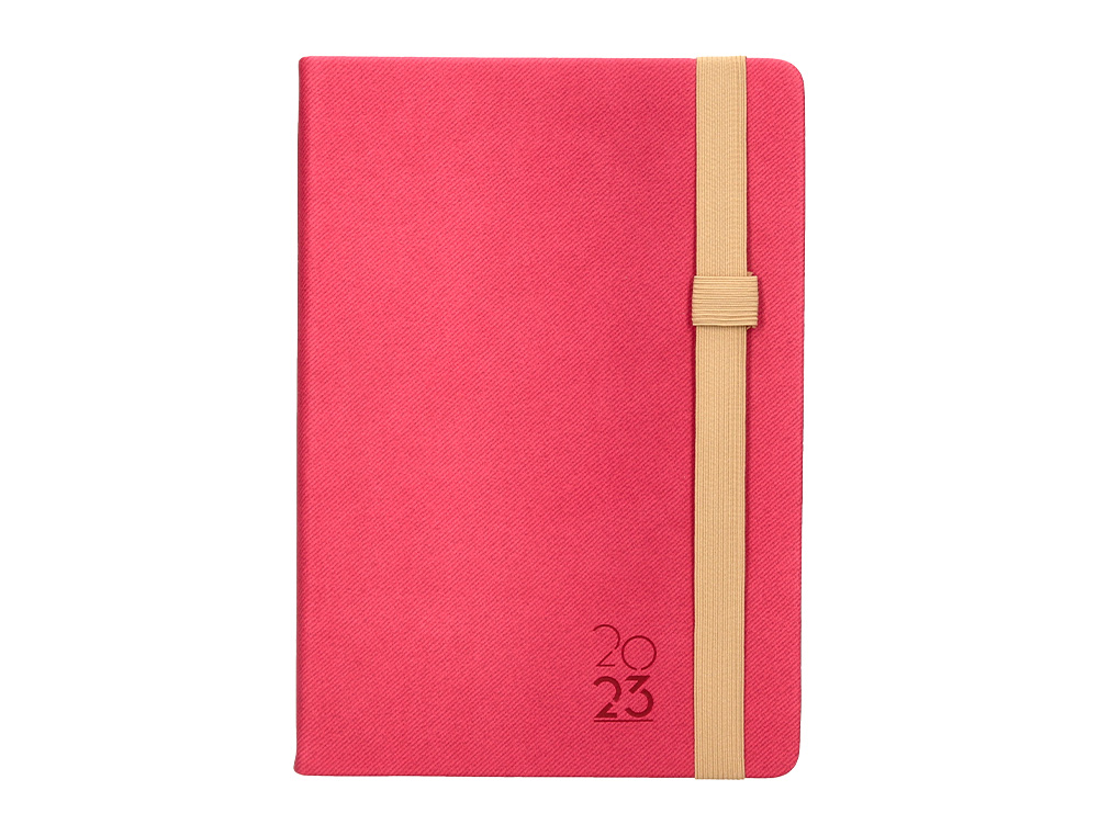 Agenda encuadernada liderpapel larisis 17x24 cm 2023 dia pagina color burdeos papel 70 gr