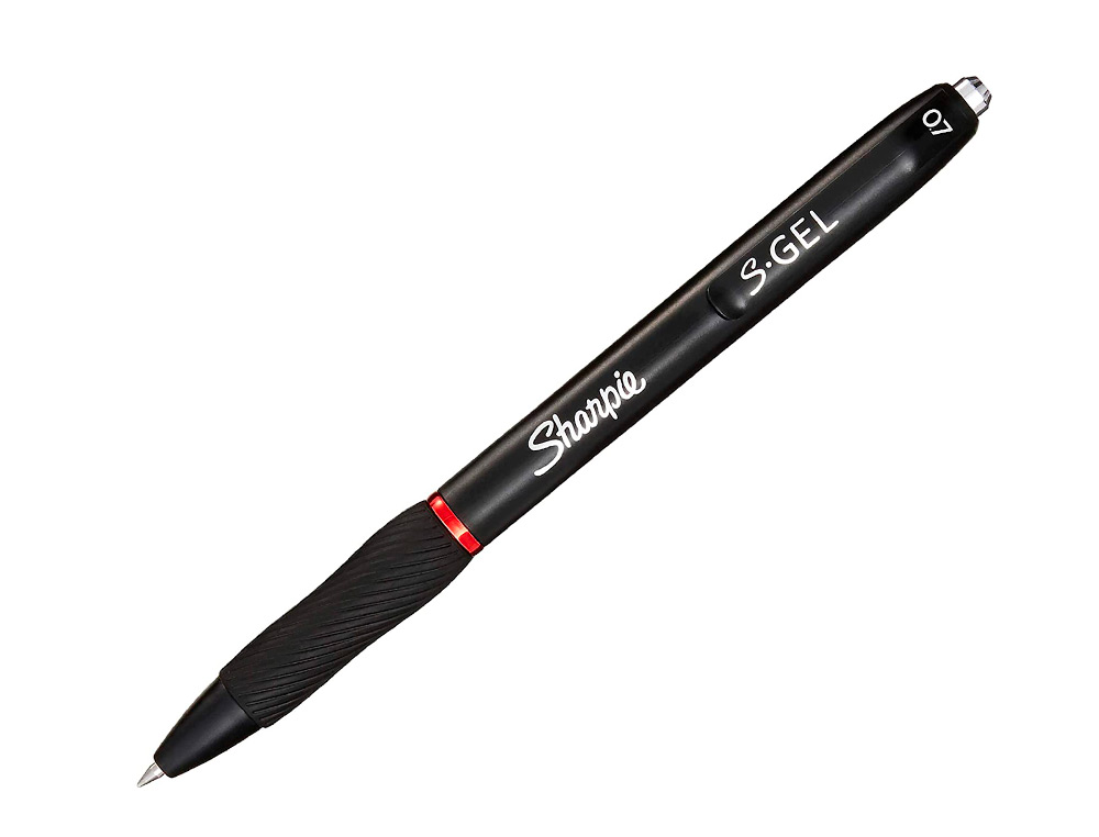 Boligrafo sharpie retractil tinta gel punta 0,7 mm color rojo