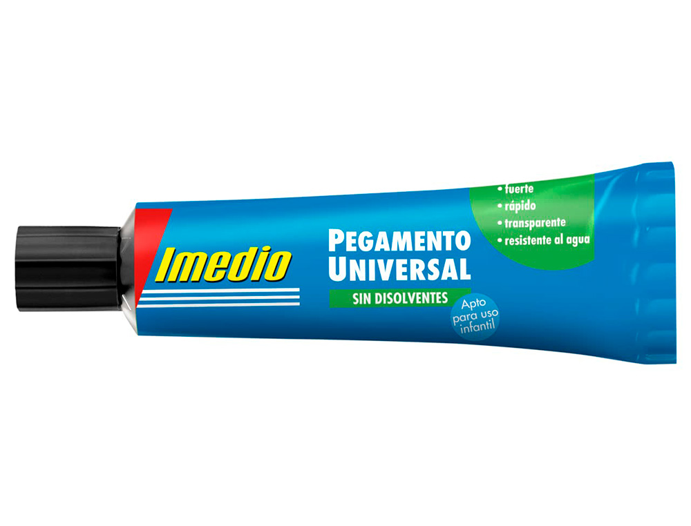 Pegamento imedio universal sin disolventes transparente banda azul 35 ml