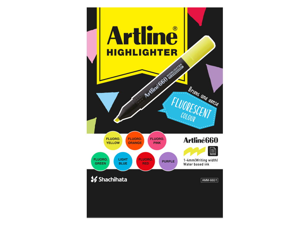 Rotulador artline fluorescente ek-660 expositor de 36 unidades colores surtidos