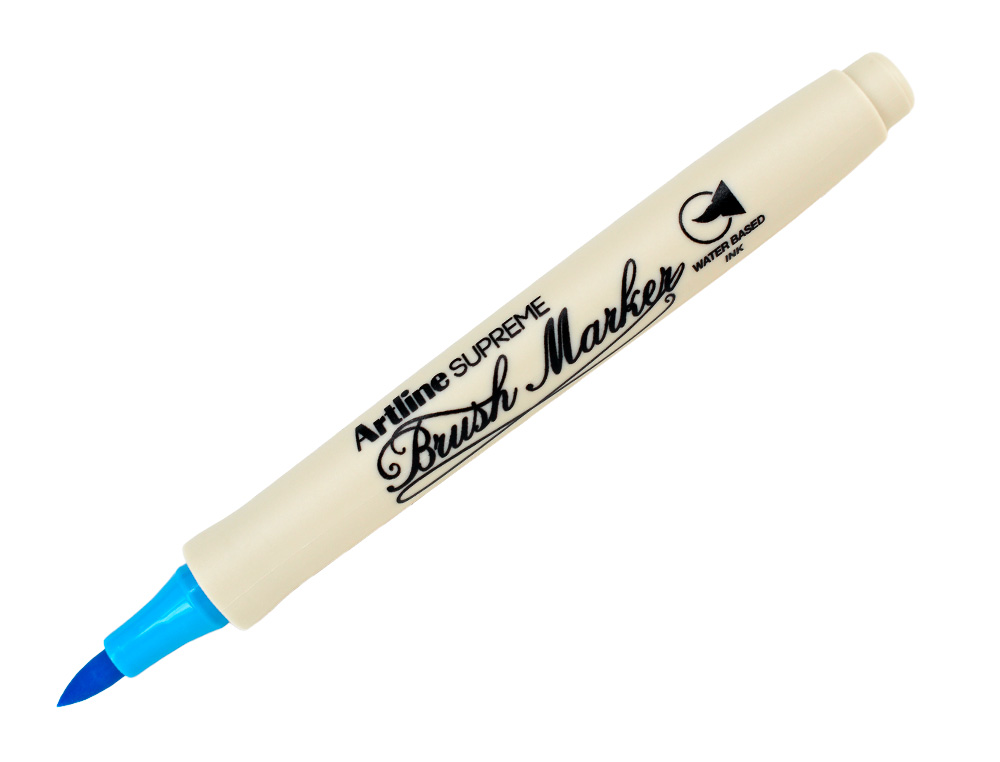 Rotulador artline supreme brush epfs pintura base de agua punta tipo pincel trazo fino azul claro