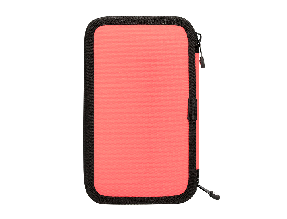 PLUMIER ESCOLAR ANTARTIK DOBLE CREMALLERA COLOR CORAL 28 PIEZAS