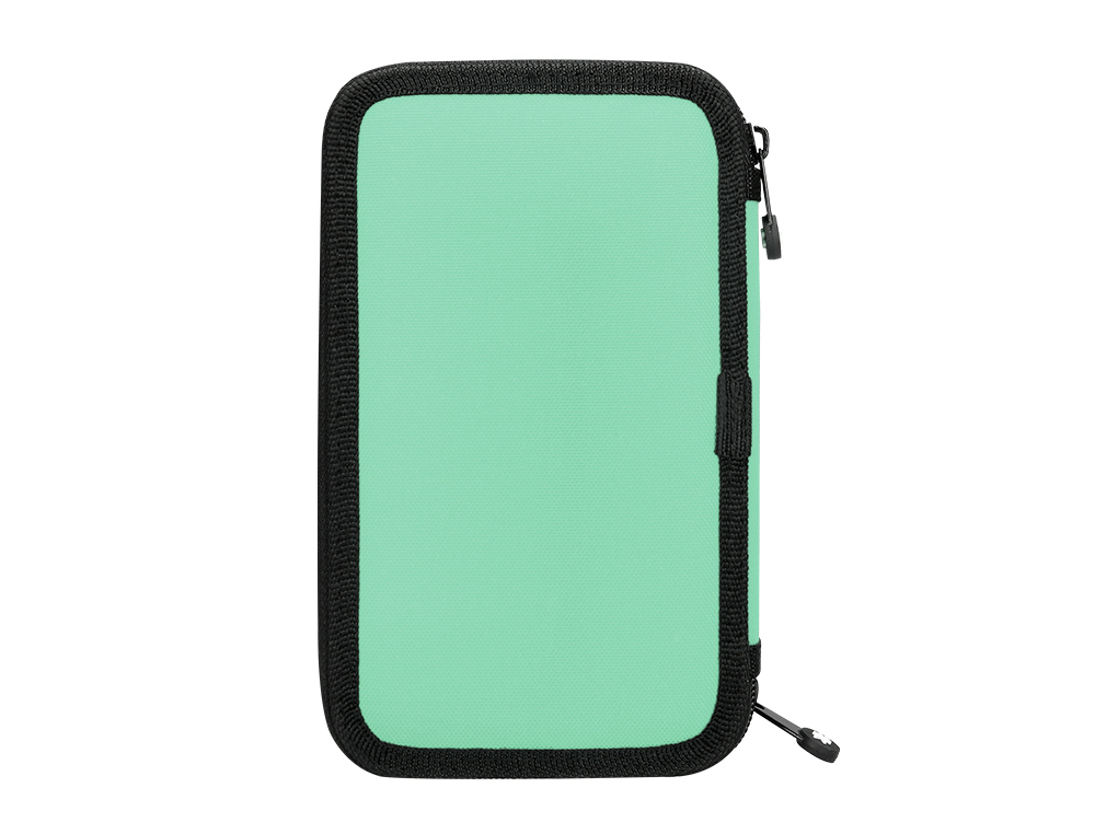 PLUMIER ESCOLAR ANTARTIK DOBLE CREMALLERA COLOR MENTA 28 PIEZAS