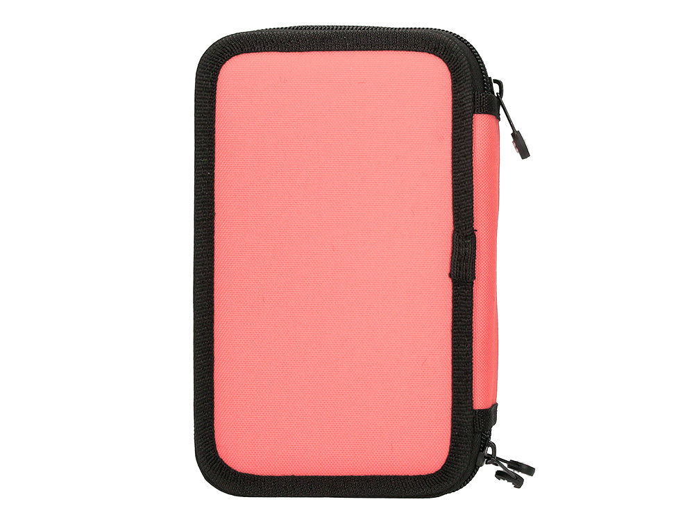 PLUMIER ESCOLAR ANTARTIK TRIPLE CREMALLERA COLOR CORAL 36 PIEZAS