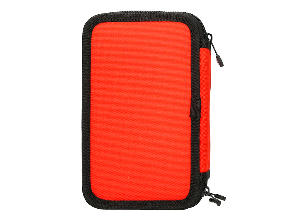 PLUMIER ESCOLAR ANTARTIK TRIPLE CREMALLERA COLOR ROJO 36 PIEZAS