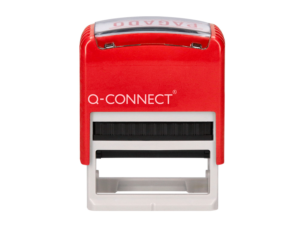 SELLO ENTINTADO AUTOMATICO Q-CONNECT PAGADO ALMOHADILLA 14X38 MM COLOR ROJO