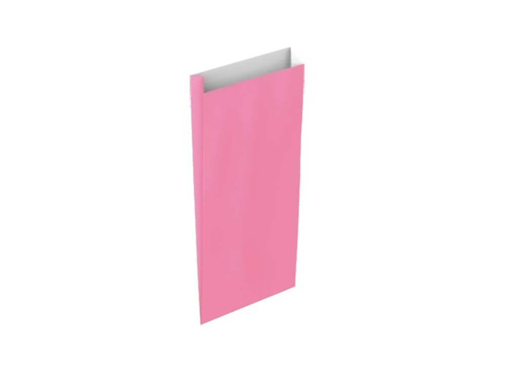 Sobre papel basika celulosa rosa con fuelle xs 120x250x30 mm paquete de 25 unidades