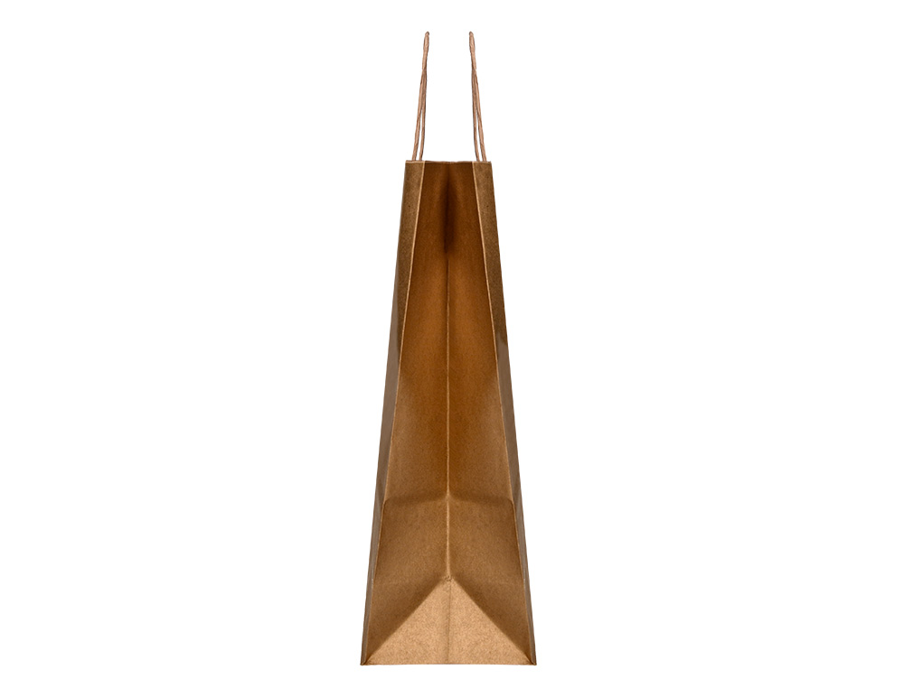 BOLSA PAPEL Q-CONNECT KRAFT NATURAL LISO XS CON ASA RETORCIDA 180X240X80 MM